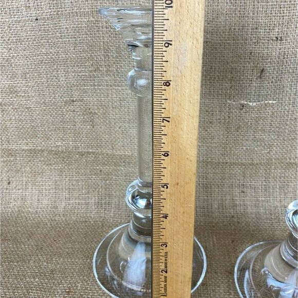 Shannon Lead Crystal Glass Candlestick Holders Set of 2 - Picture 7 of 8